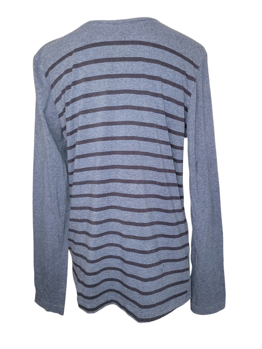 Structure Slimfit Long Sleeve Light Blue/Dark Blue Striped Cotton Shirt Size Med